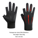 Breathable Anti-Slip Women Men Two Finer Cut Fishing Cycling Gloves (Red)