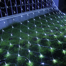 LED Net Curtain Fairy Lights Solar Wedding Party Garden Decor (Cold White) Newly
