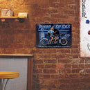 Rectangular Retro Metal Tin Sign Metal Painting Motorcycle with Girl Decor