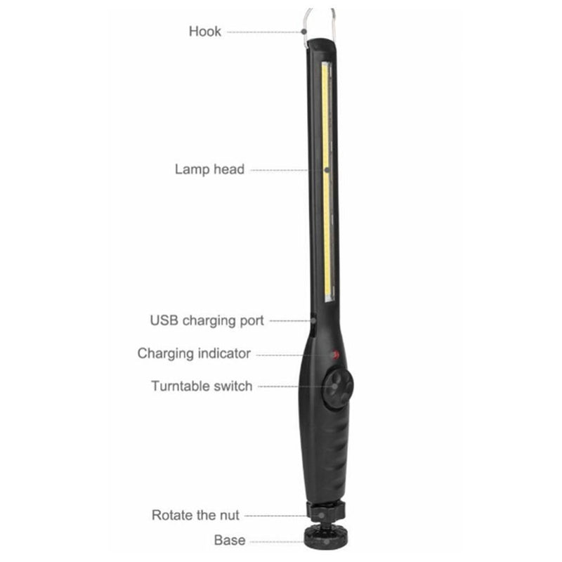 Rechargeable Portable Adjustable COB Flashlights Inspection Torch Lamp Newly