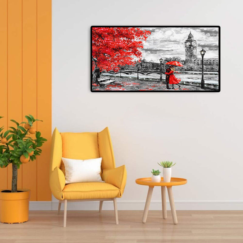 Nordic Couple Kissing Oil Painting Living Room Decorative Picture Wall Artw