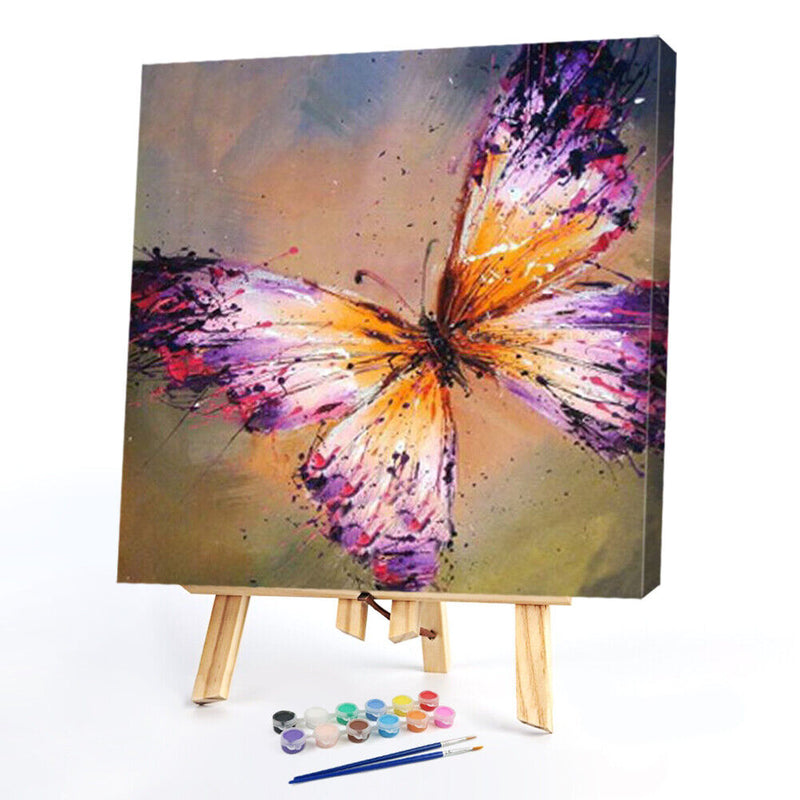 #A Colorful Butterfly Oil Paint By Numbers DIY Frameless Drawing Picture for A