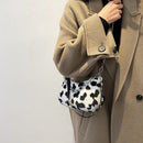 Chain Animal Print Underarm Bag Women Plush Furry Shoulder Purse (Style 1)
