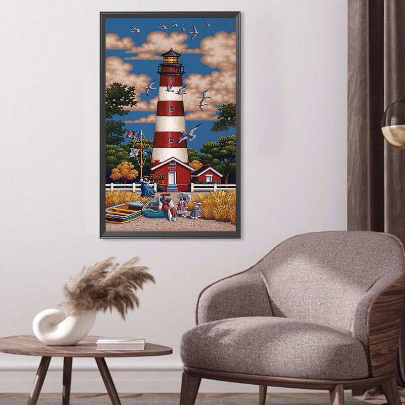 Lighthouse Oil Paint By Numbers Kits DIY Hand Painted Picture for Adults Child