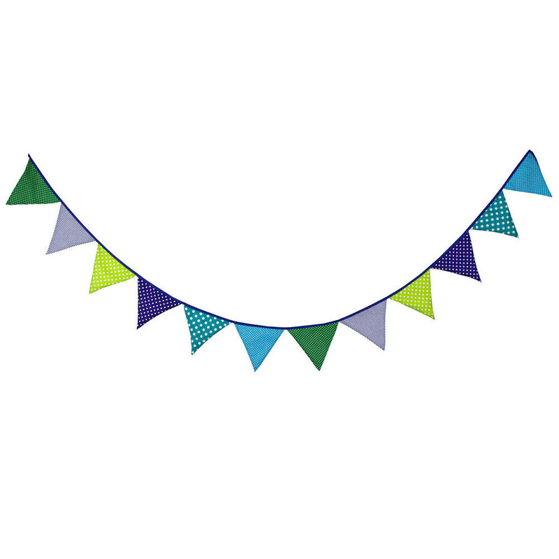 12 Flags 3.2m Cotton Pennant For Party Wedding Pennant Bunting Banner Decor