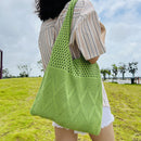 #A Knitting Women Underarm Shoulder Bag Large Capacity Totes Hobo Shopping Purse