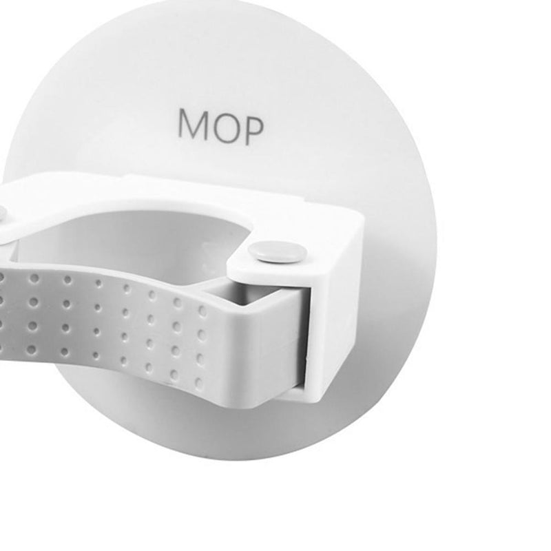 5pcs Adhesive Mop Holder Wall Mounted Anti-Slip White