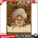 Bathing Cat Metal Plate Tin Sign Plaque Poster for Bar Club Cafe Home (B) Newly