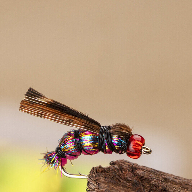 10x Sequins Fly Fishing Lures Artificial Bait Flies with Barbed Hook (14)