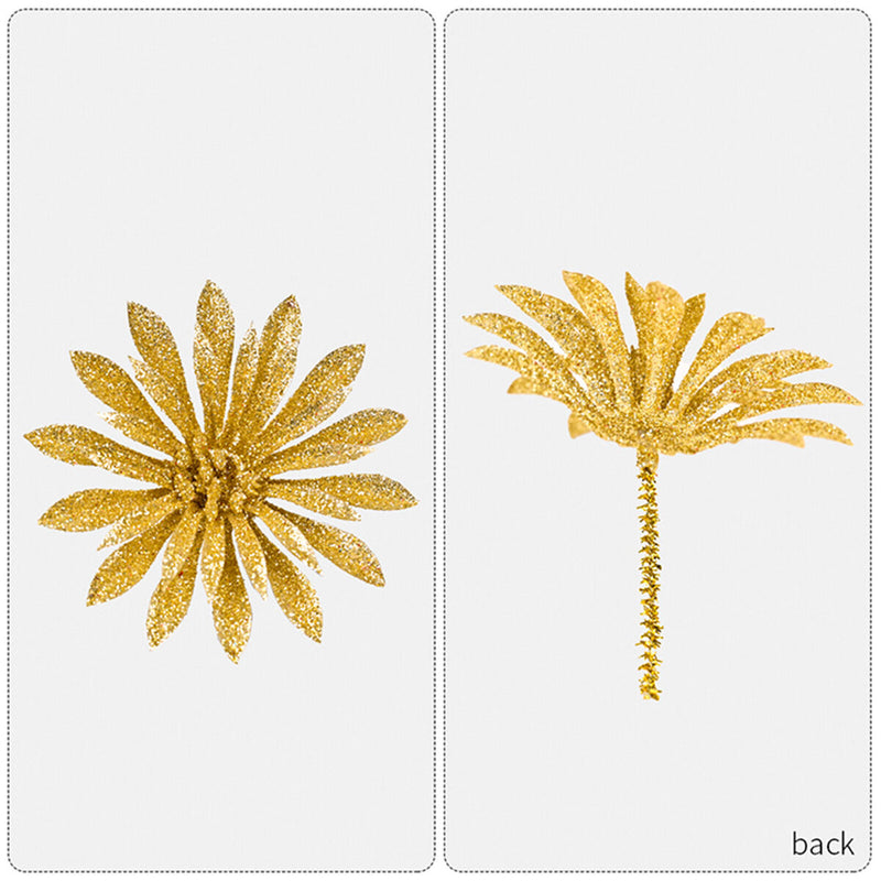 Christmas Tree Glitter Flowers Decor-Xmas Tree Wreaths Garland Artificial Flower