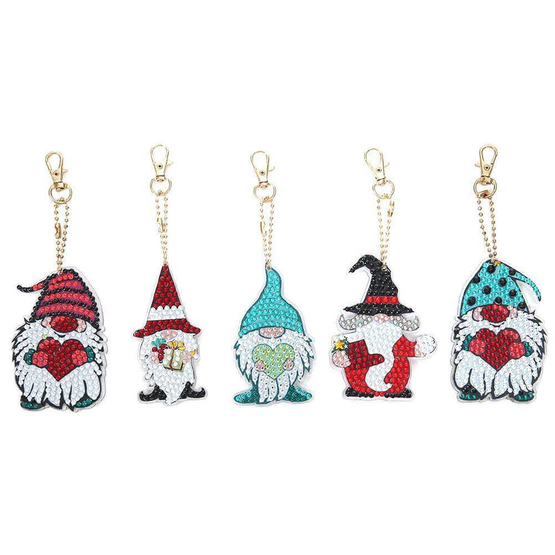 1pcs Mosaic Diamond Painting Keychain 5D DIY Rhinestone Keyring Kit