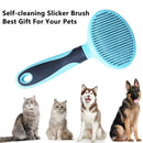 Cat Grooming Brush - Self Cleaning Slicker Brush Easily Removes Mats for Ki