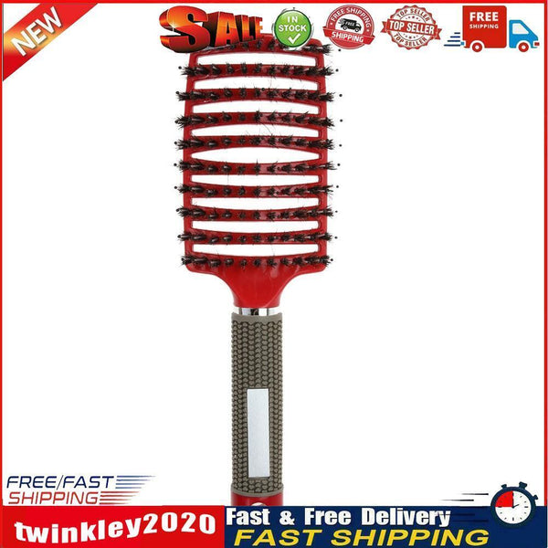 Scalp Massage Comb Bristle Curly Detangle Hair Brush Style Tools (Red) Newly