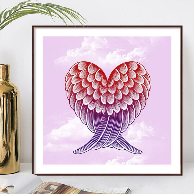 Full Round Diamond Painting DIY Kit Pink Angel Wings Rhinestone Mosaic Picture