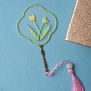 Organza Yarn Embroidery Bookmarks Flowers Key Chain Handicraft Home Decoration