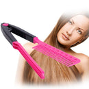 DIY Salon Hairstyle Styling Hair Straightener V Comb Iron Straightening