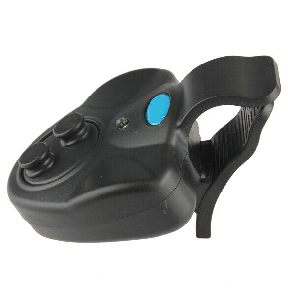 Electronic Fish Bite Finder Alarm LED Light Bell Clip on Angel Black
