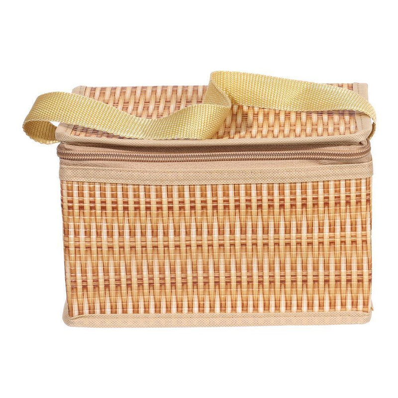 Woven Keep Warm Lid and Handle Wicker Picnic Basket Waterproof Rattan Bag