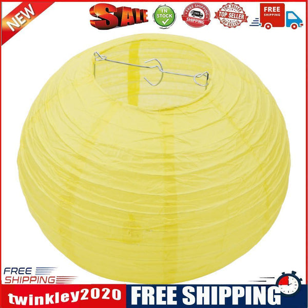 4 inch Round Chinese Paper Lantern DIY Paper Ball Lamp Party Decor (Yellow)