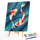 Oil Paint By Numbers Koi Fish Frameless Picture Craft Kit for Home Living Room