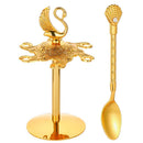 Base Holder High-end Fruit Spoon Swan Coffee Spoon Set Teaspoons Dessert Scoop