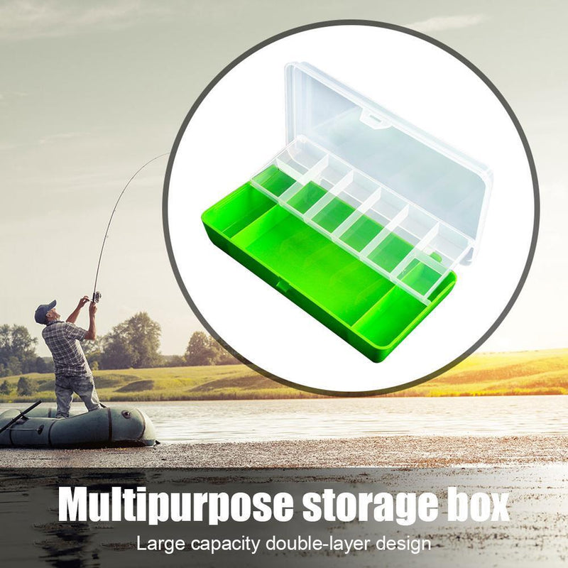 Double Layer Fishing Box 11 Compartments Fish Bait Lure Hook Storage Case