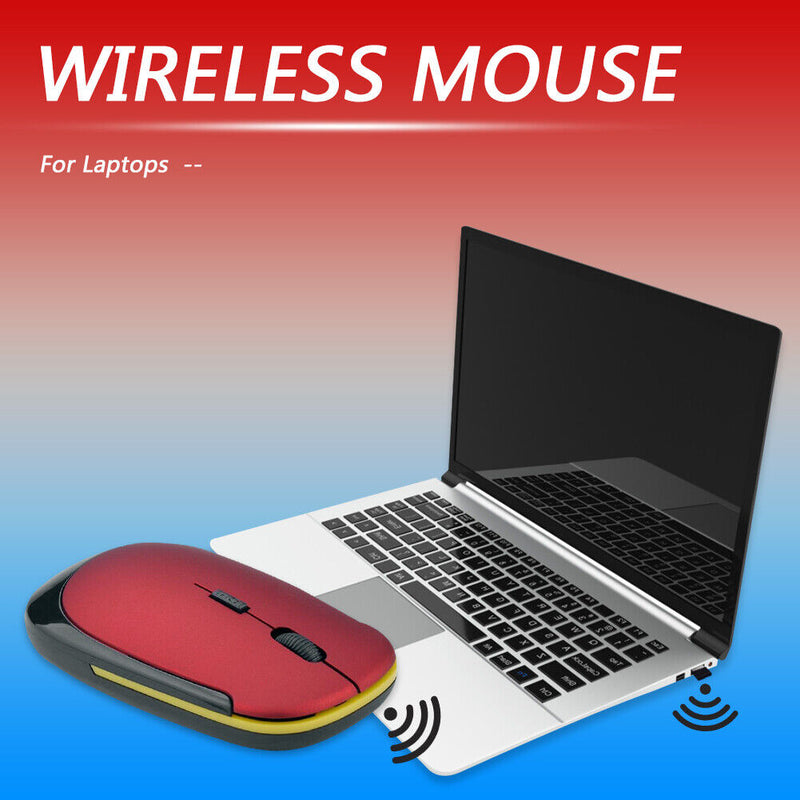 Ultra-Thin 4 Keys 2.4G Wireless Optical Mouse 3 Gears 1600DPI Laptop PC Mice