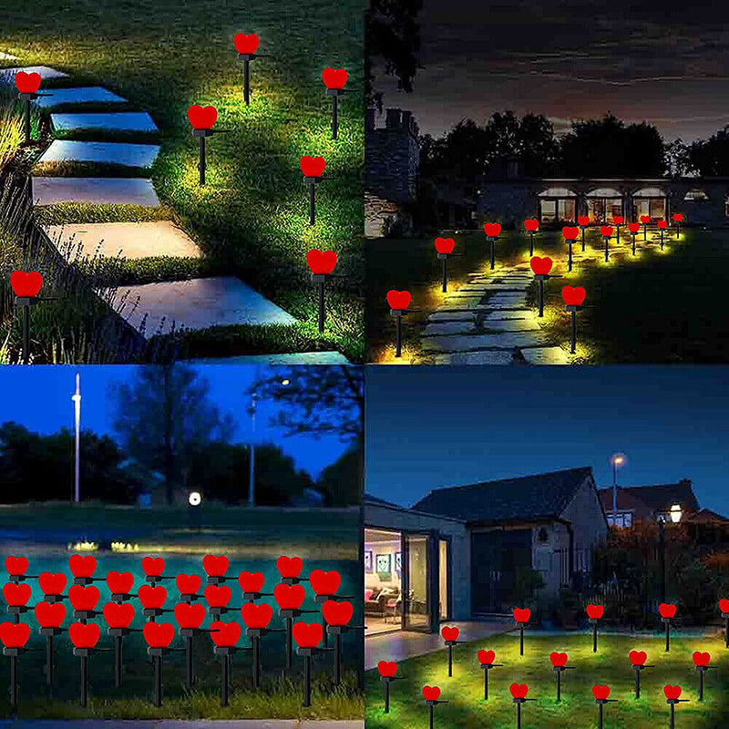 Solar Streetlight Outdoor Lawn Garden Path Yard Love LED Stake Lamp (Red) Newly