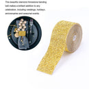 Rhinestone Tape Ribbon Self Adhesive Crystal DIY Decor (Yellow 2.5cmx1m)