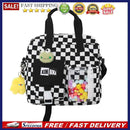 Japanese Plaid Backpack Students Girl Travel Schoolbags Messenger Bag w/Pendant