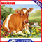 Cow on Grass Oil Paint By Numbers Kits DIY Handpainted on Canvas Wall Pictures