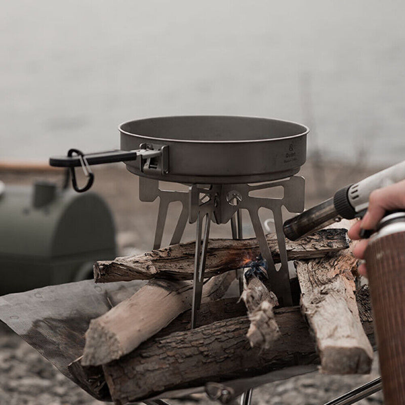 Qvien Camping Stove Stainless Steel Furnace Stove Multifunctional for Picnic BBQ