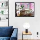 5D DIY Full Drill Round Shape Bathtub Rhinestone Diamond Drawing Home Decoration