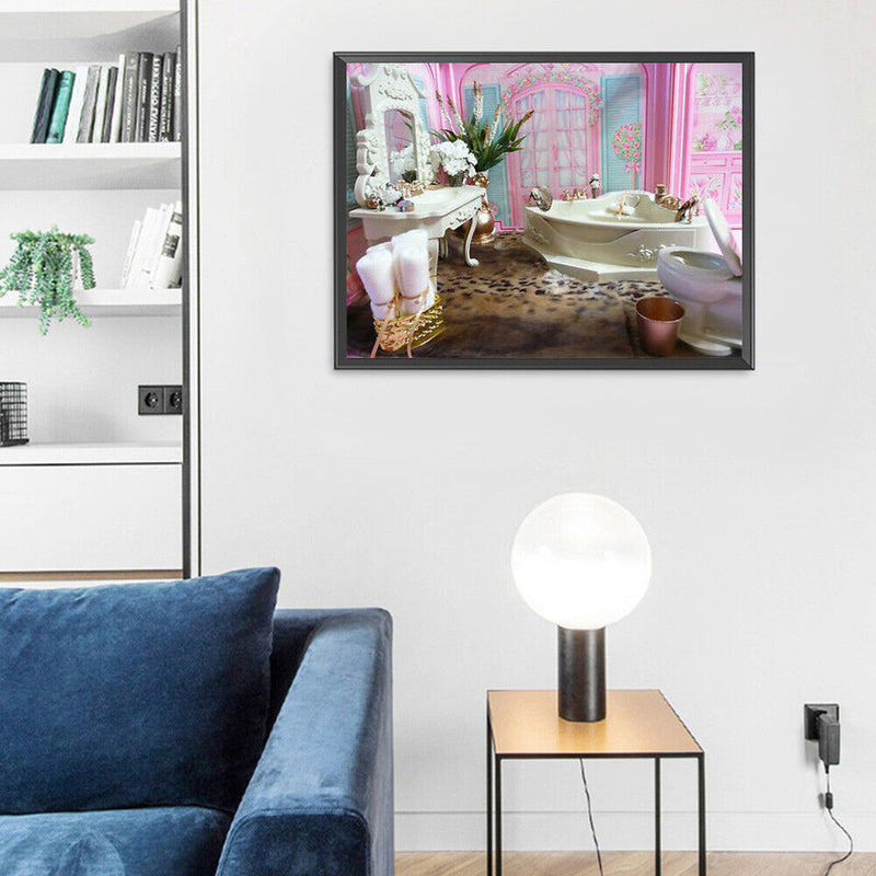 5D DIY Full Drill Round Shape Bathtub Rhinestone Diamond Drawing Home Decoration