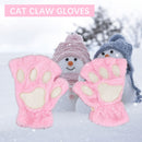 Cat Paw Gloves - Warm Furry Cat Gloves Cat Mittens Half Finger Bear Paw Glo