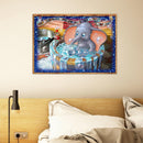 5D DIY Full Drill Diamond Painting Bathing Elephant Cross Stitch Embroidery