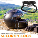 Carabiner Motorcycle Helmet Combination Lock with Steel Wire Rope (Black) Newly