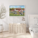 DIY Mosaic Rhinestone Drawing Village Cow Full Drill Diamond Painting Home Decor