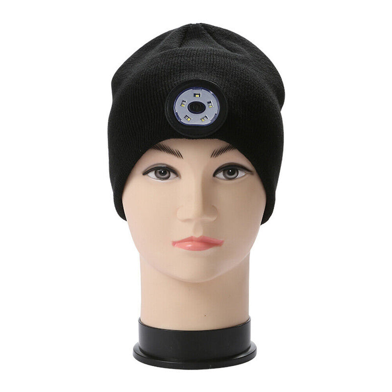 Unisex Winter LED Light Cap Warm Beanies Outdoor Fishing Running Beanie Hats