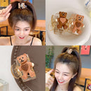 Scrunchies Elastic Hair Bands Bear Hair Rope Hair Clip Cute Bear Hair Crab Claw