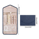 Jewelry Storage Bag Foldable Jewelry Case Durable Polyester Bag (Dark Blue)