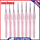 8pcs Plastic Handle Knitting Needles Hooks 2-6mm for Weaving Sewing Kit