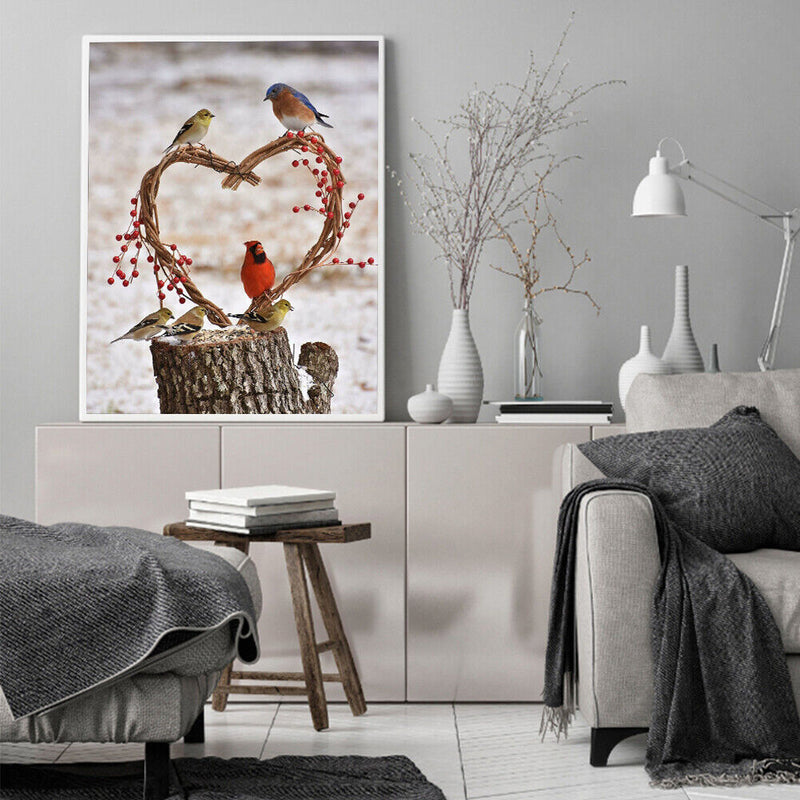 Love Birds Colouring Oil Canvas Picture DIY Hand Painted Paint By Numbers Kit