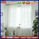 Embroidery Printing Curtain Window Screening Home Yarn Tulle Curtain(White)