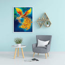 11CT Full Cross Stitch Golden Phoenix Stamped DIY Cotton Thread Needlework Craft
