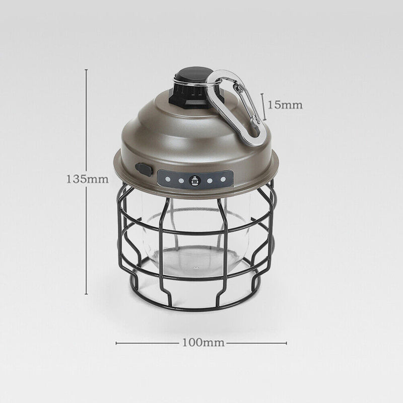 LED Camping Light USB Rechargeable Outdoor Tent Lamp with Hook Portable Lante