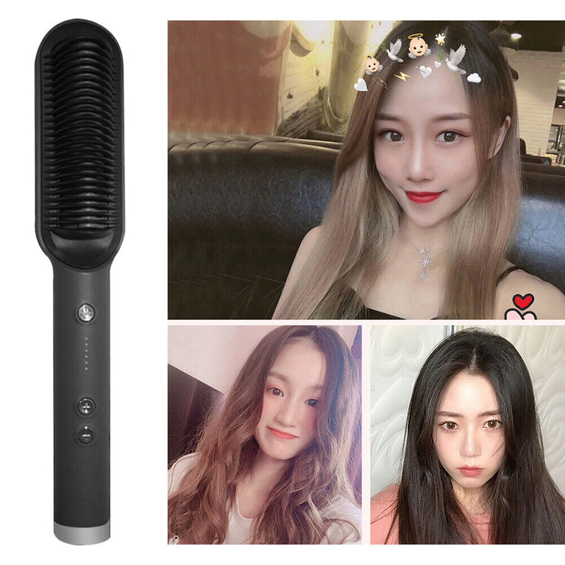 Hot Air Comb Setting Styling Straight Plate Splint Hair Dryer Bangs Curling Rod