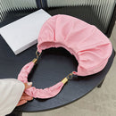 Women Fashion Pleated Shoulder Underarm Bag Hobos Solid Color PU Leather Wallet