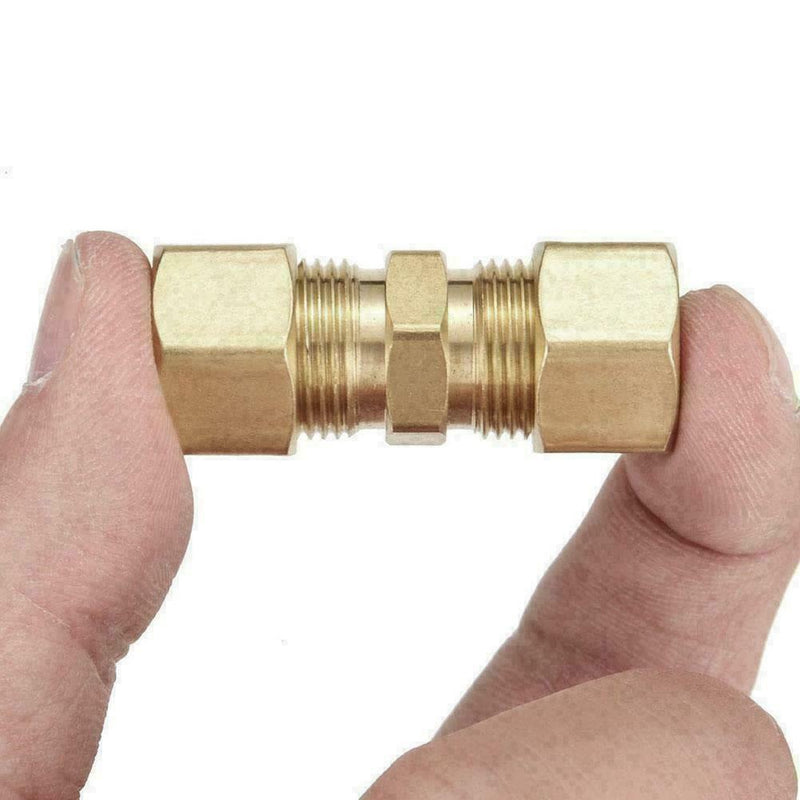 Brass Compression Fitting Straight Union Connector M7G3 *3/16"OD 3/16" OD P6T2