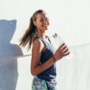 1L Large Capacity Water Bottle Portable Plastic Water Cup (White Frosted) Newly